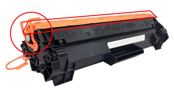 Remove plastic protective guards from the cartridge